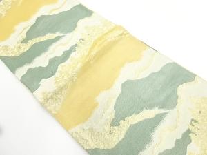アンティーク　遠山に樹木風景模様織り出し袋帯(材料)(サービス品)